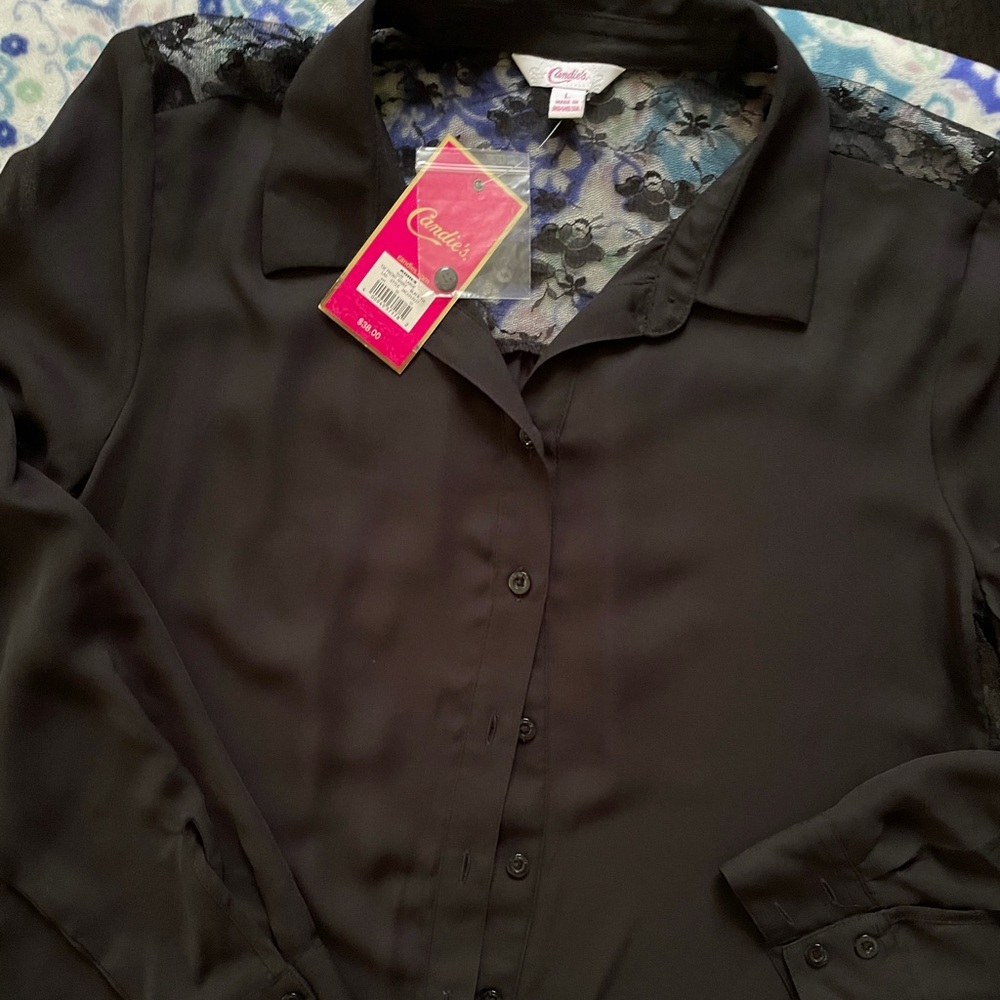 Candie’s Sheer Black Top